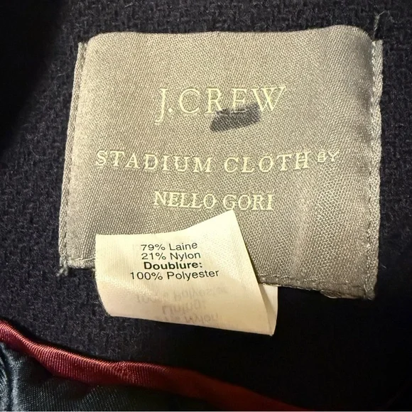 J.Crew Majesty Wool Blend Stadium Cloth Peacoat Navy Blue Gold Buttons Jacket - Picture 7 of 9